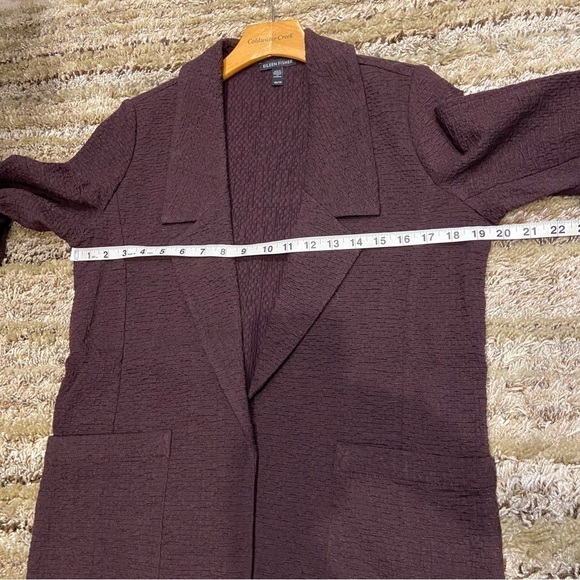 EILEEN FISHER XS Textured Jacket Blazer Oversized Open-Front Purple - Picture 11 of 13